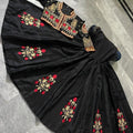 3 Pcs Women's Stitched Fancy Katan Silk Embroidered Maxi.