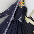 3 Pcs women's Stitched Chiffon Embroidered Maxi Suit.