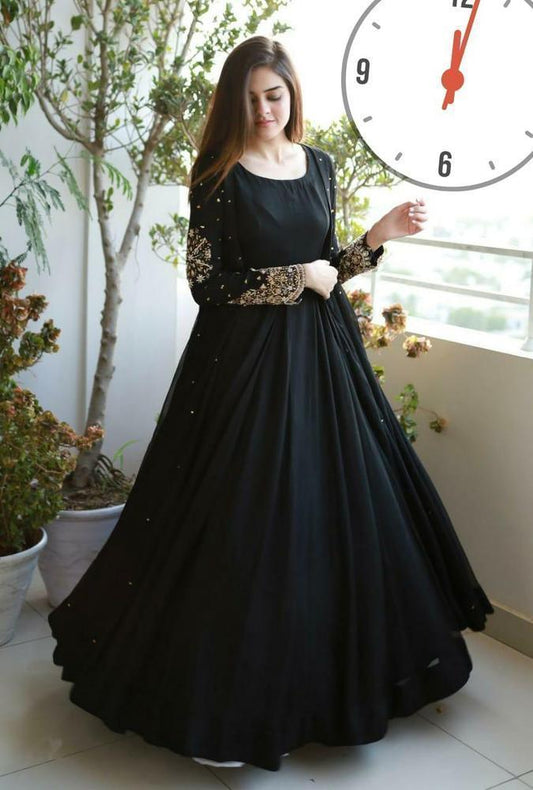 2 Pcs Women's Stitched Chiffon Embroidered Maxi.