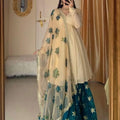 3 Pcs Women's Embroidered Sharara.