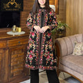 3 Pcs Women's Stitched Embroidered Gown Suit.