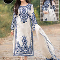 3 Pcs Women's Stitched Embroidered Suit.