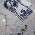 3 Pcs Women's Stitched Embroidered Suit.